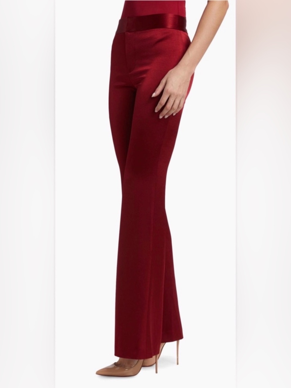 Alice + Olivia High Waisted Wide Leg Silk Pants Size 6 - Picture 9 of 16